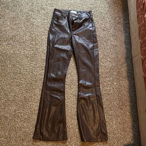 faux brown leather pants